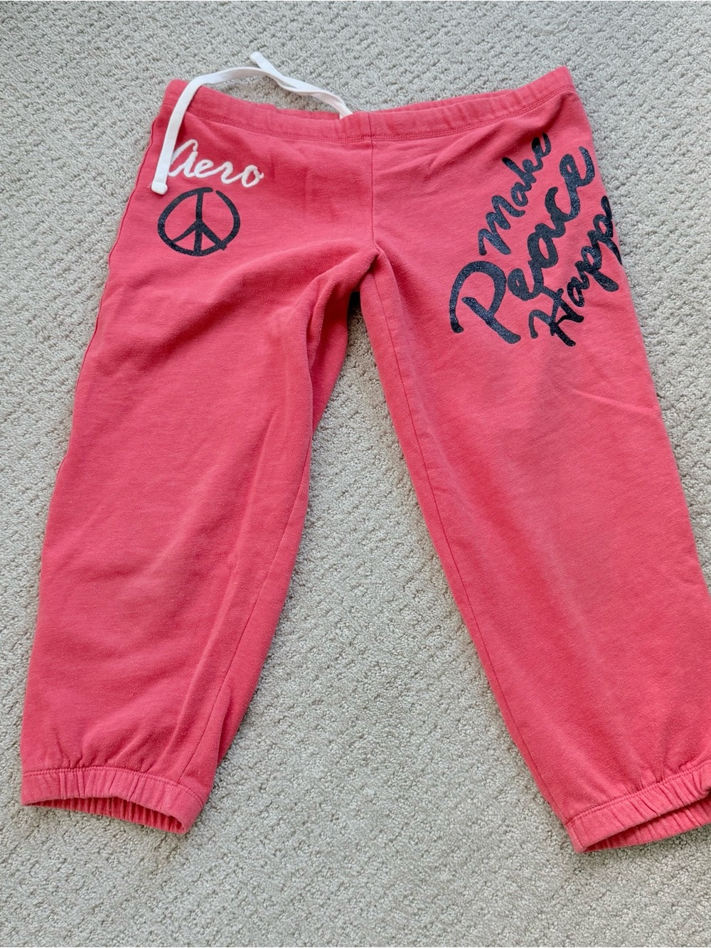 Y2K Aeropostale Coral Pink Capri low rise Sweatpants - Picture 2 of 7